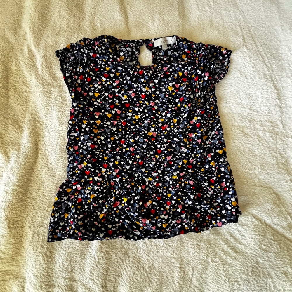 LOFT Women’s Heart Blouse XXS